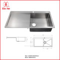 подгонянные handmade раковина кухни нержавеющей стали с drainboard